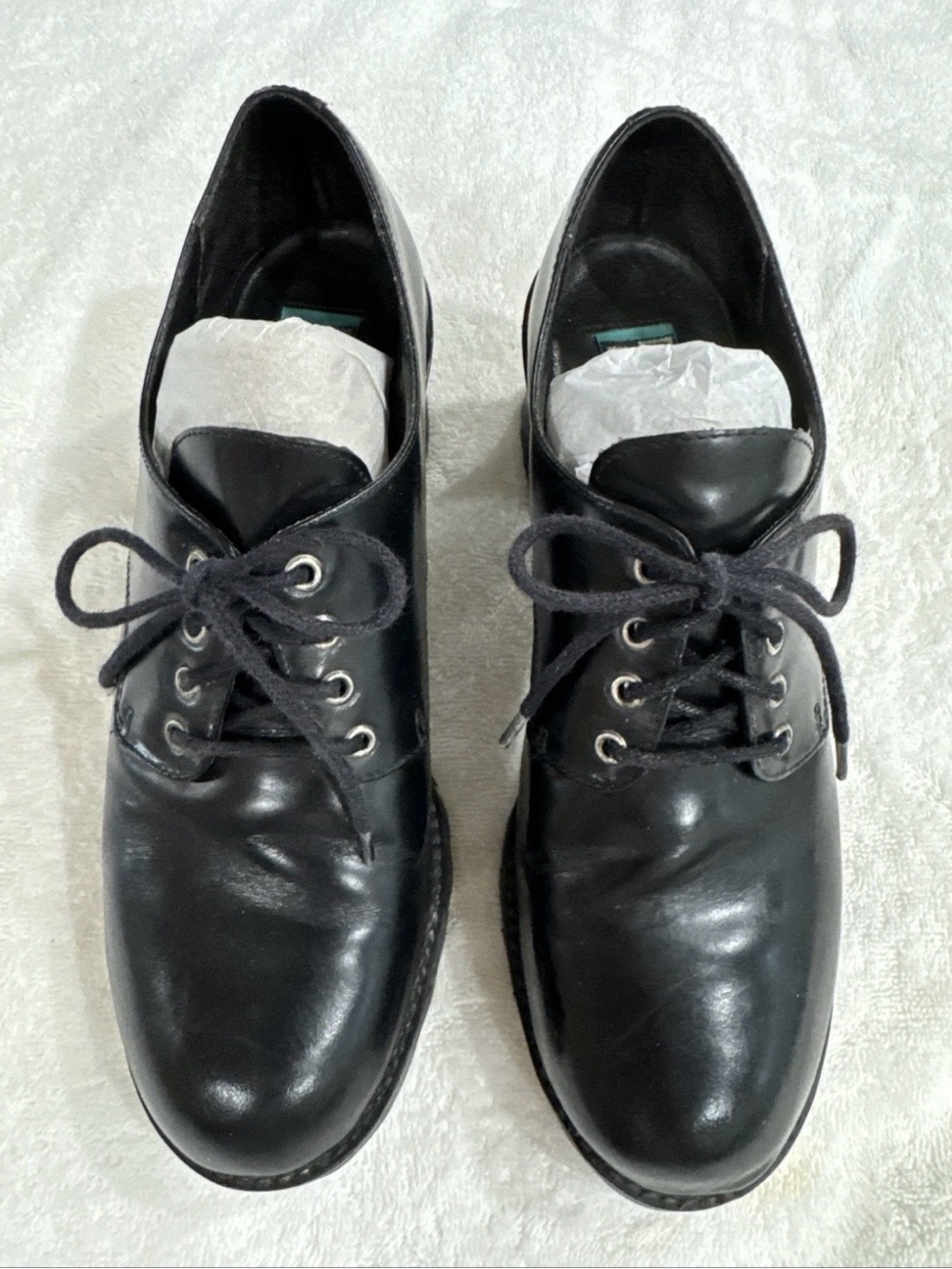 Nordstrom Black Leather Women's Lace-Up Slippers